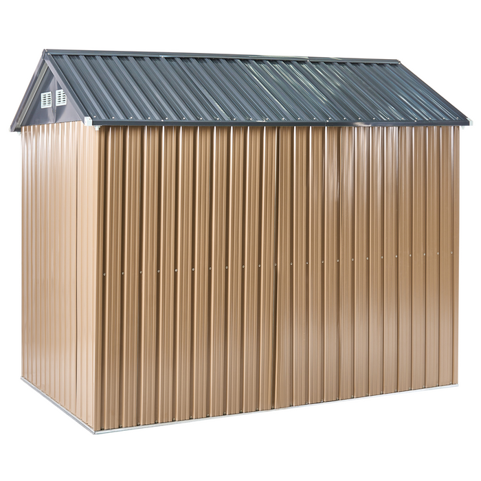 Beliani-NOCCIANO-Tuin gereedschapschuur-Bruin- 235 x 175 cm-Staal