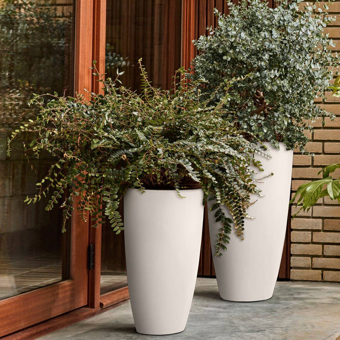 Elho June Round High 40 - Linnen wit - Ø 39 x H 70 cm - Binnen en Buiten - 100% gerecycled