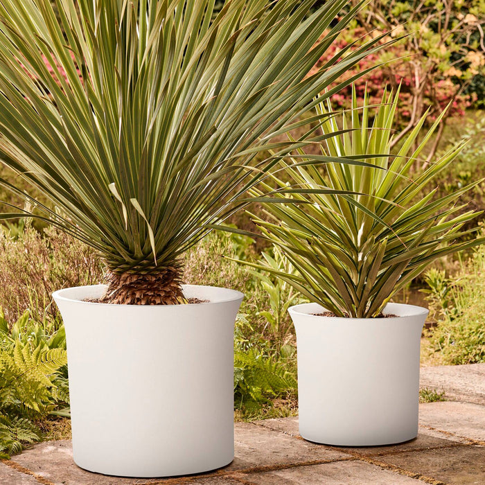 Elho June Tulip 47 - Linnen wit - Ø 47 x H 43 cm - Binnen en Buiten - 100% gerecycled