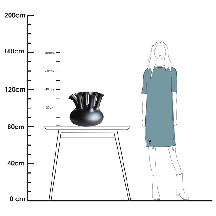 Vase The World - Amsterdam black toetervaas Ø43 x H33 cm