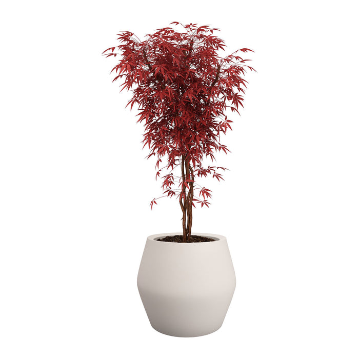 Elho June Split Low 46 - Linnen wit - Ø 46 x H 42 cm - Binnen en Buiten - 100% gerecycled kunststof