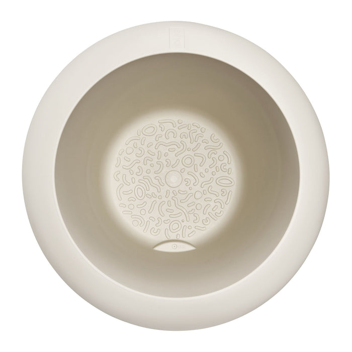 Elho Amber Roll Low 60 - Linnen wit - Ø 60 x H 46 cm - Binnen en Buiten - 100% gerecycled kunststof