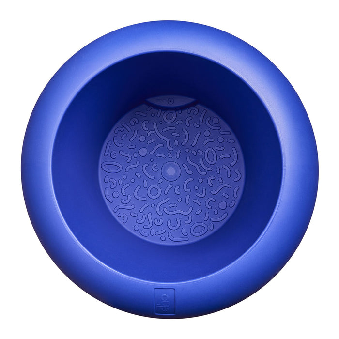 Elho Amber Roll Low 43 - Royal blue - Ø 43 x H 40 cm - Binnen en Buiten - 100% gerecycled kunststof
