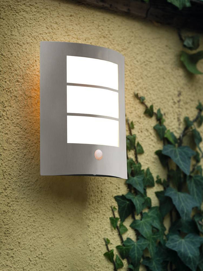 EGLO Buitenmuurlamp met sensor City zilverkleurig 88142