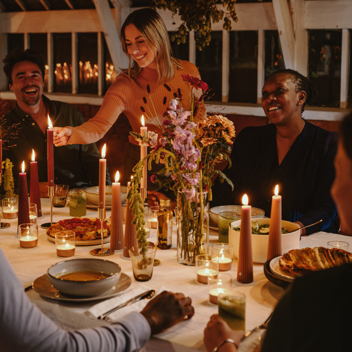 Spaas Geribde Dinerkaars - 23|240mm - Beige - 10u - Set van 9