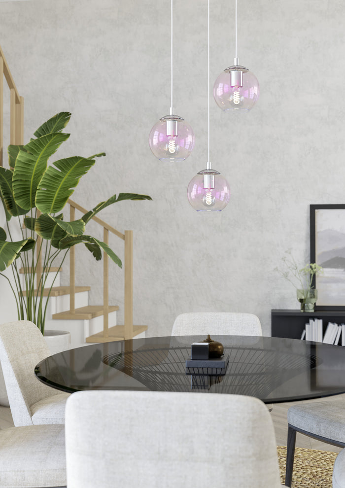 EGLO Ariscani 2 Hanglamp - E27 - Ø 42,5 cm - gekleurd glas - Chroom