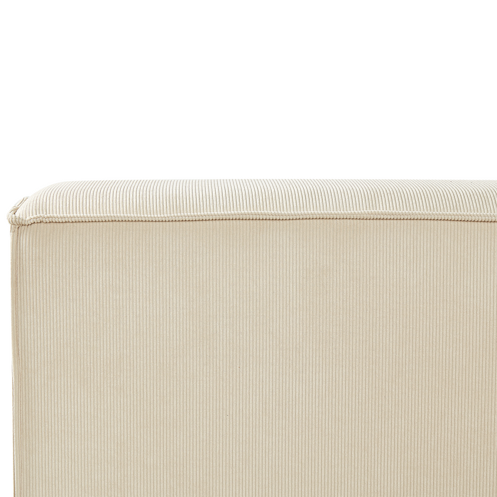 Beliani - LINARDS - Bed - Beige - 160 x 200 cm - Corduroy
