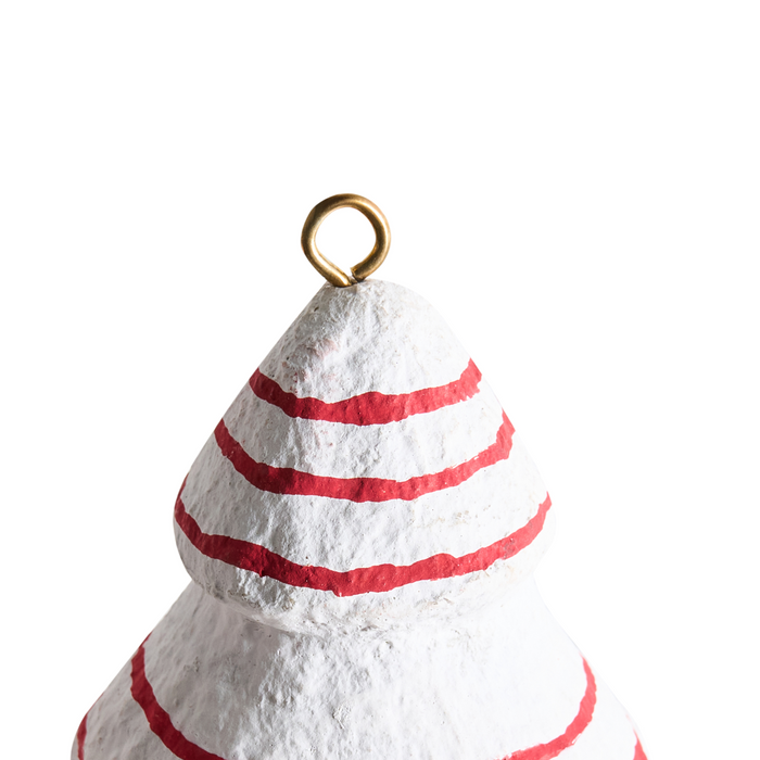 Beliani - GIDEALVEN - Set van 12 kerstornamenten - Wit|Rood - Papier