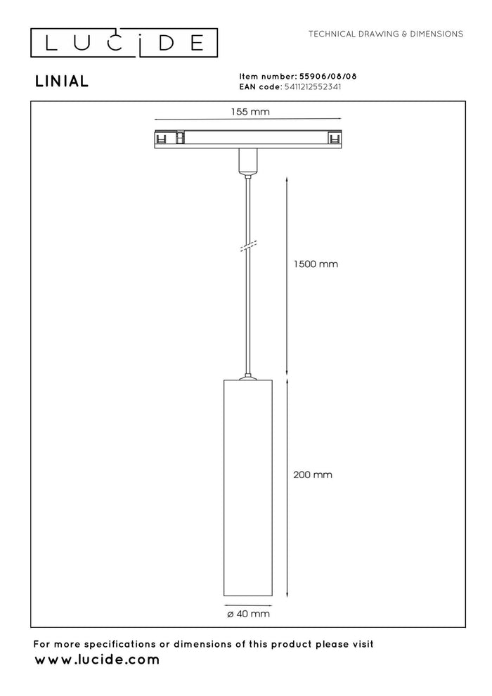 Lucide Premium LINIAL Railverlichting - Mat zwart chroom