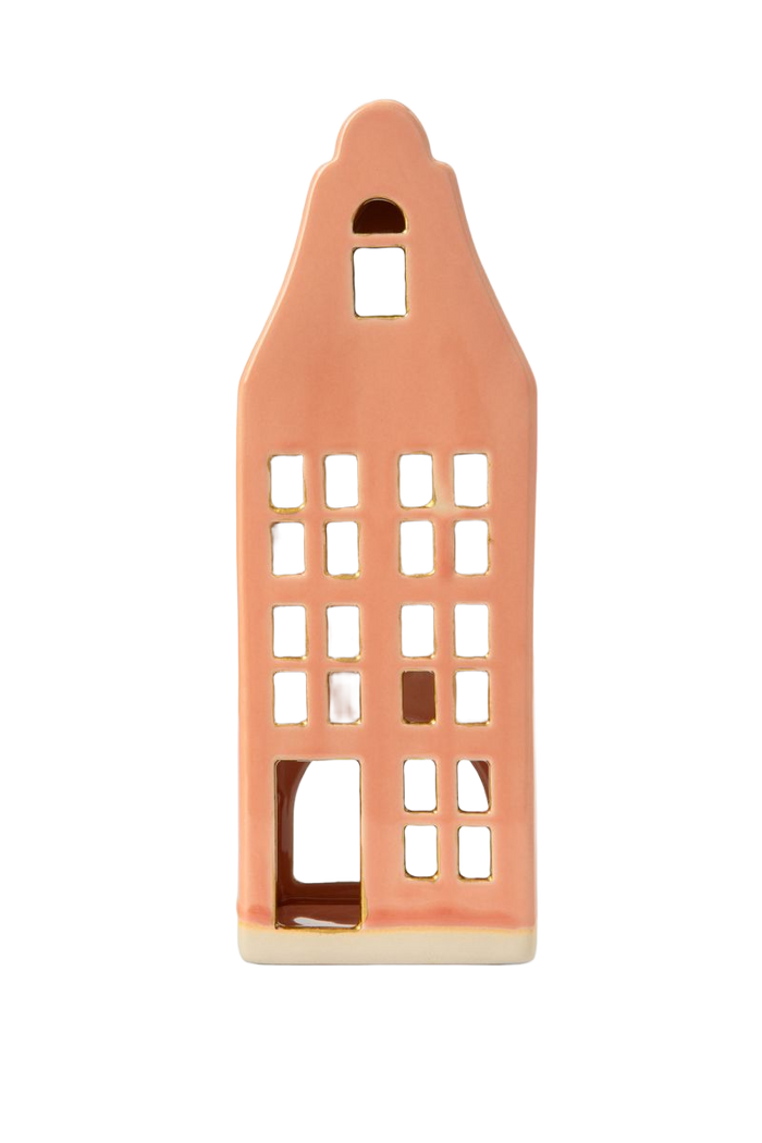 Sissy-Boy Lichtroze waxinelichthouder huisje met klokgevel
