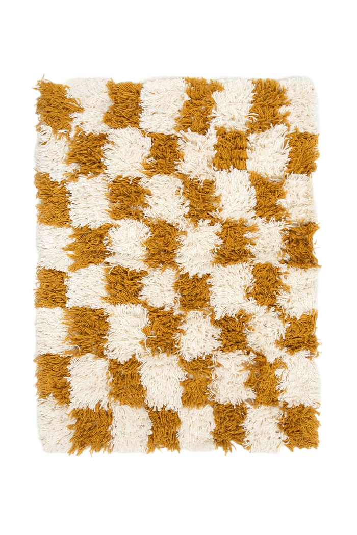 Sissy-Boy Geel-wit geblokte badmat