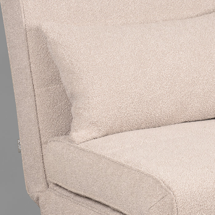 LABEL51 - Slaapbank Double - Naturel Boucle - Zwart Hout