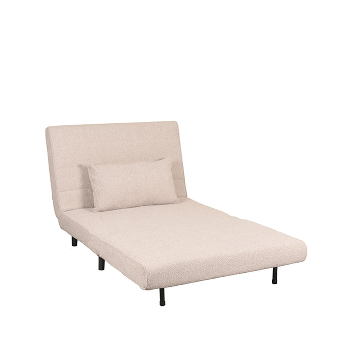 LABEL51 - Slaapbank Single - Naturel Boucle - Zwart Hout