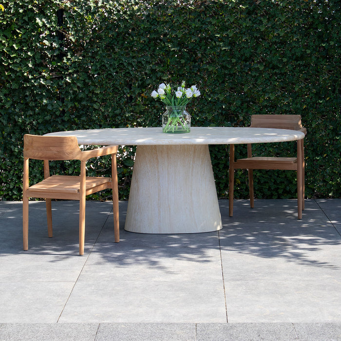 DÉJA Living - Tuintafel Travertin - Ovaal - 240x100x76cm - Brunn