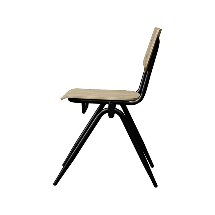 LABEL51 - Schoolstoel Solid - Naturel Hout - Zwart Metaal