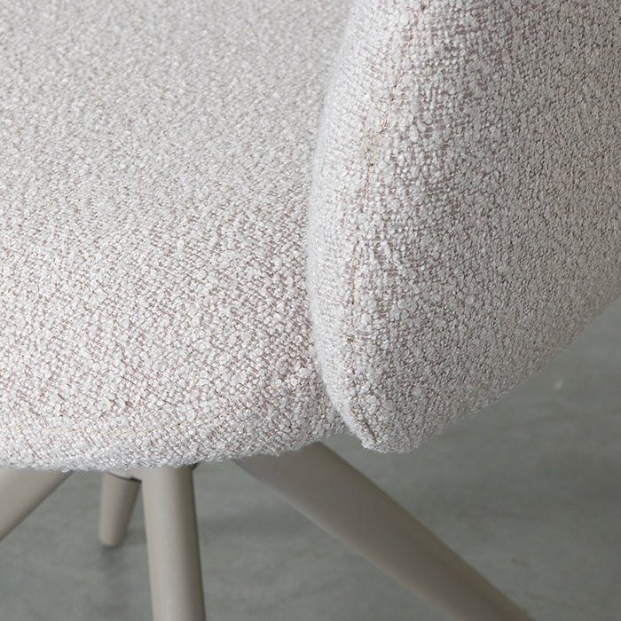 LABEL51 - Eetkamerstoel Kimball - Naturel Boucle - Taupe Metaal