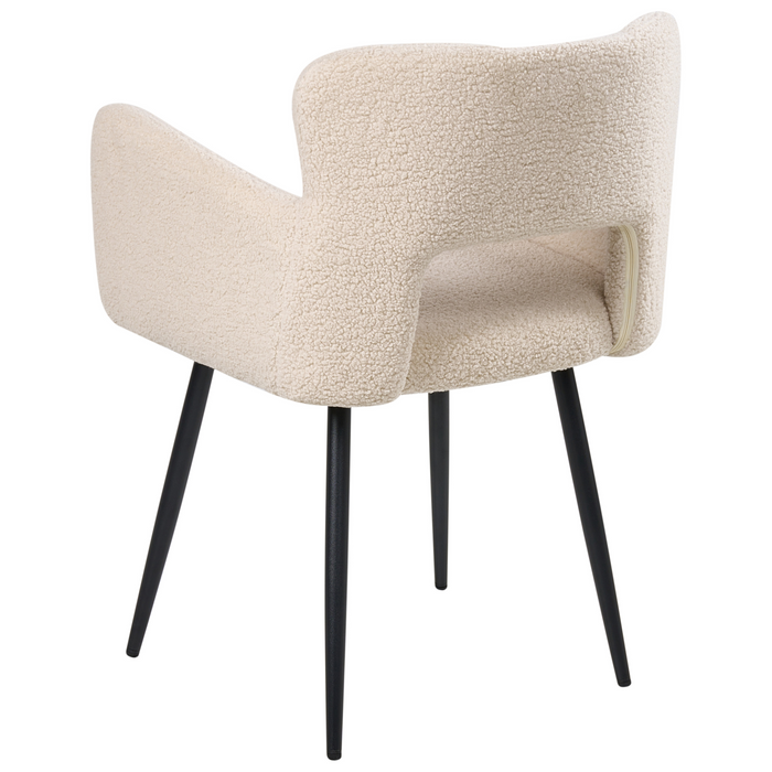 Beliani - SANILAC - Eetkamerstoel set van 2 - Beige - Bouclé