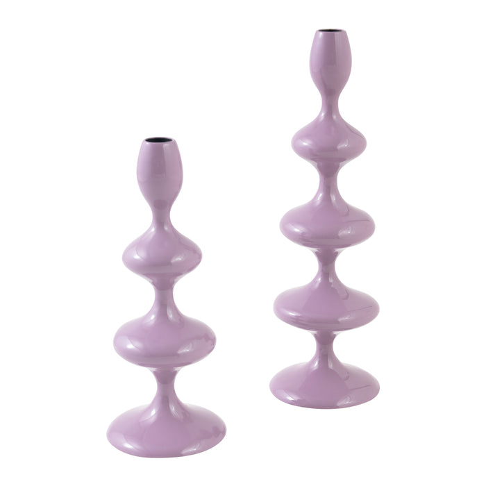 by fonQ Droplet Kandelaar - Set van 2 - Lila