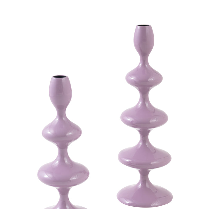 by fonQ Droplet Kandelaar - Set van 2 - Lila