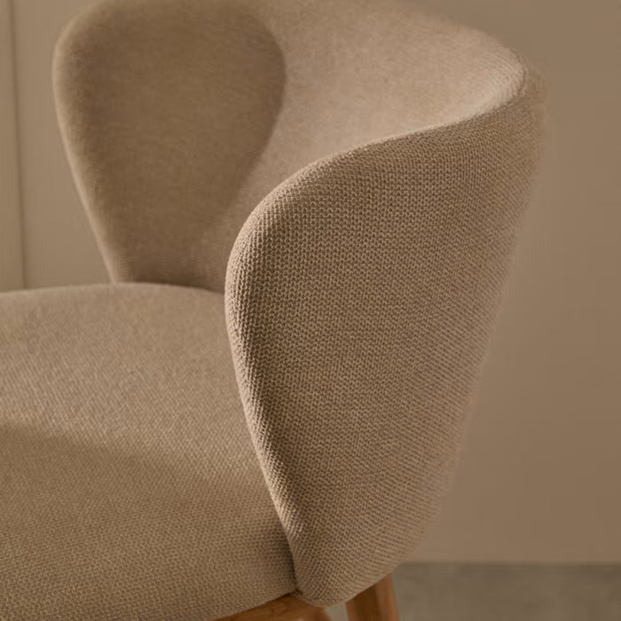 Kave Home Ciselia Barkruk - H 65 cm - Beige / Essenhout