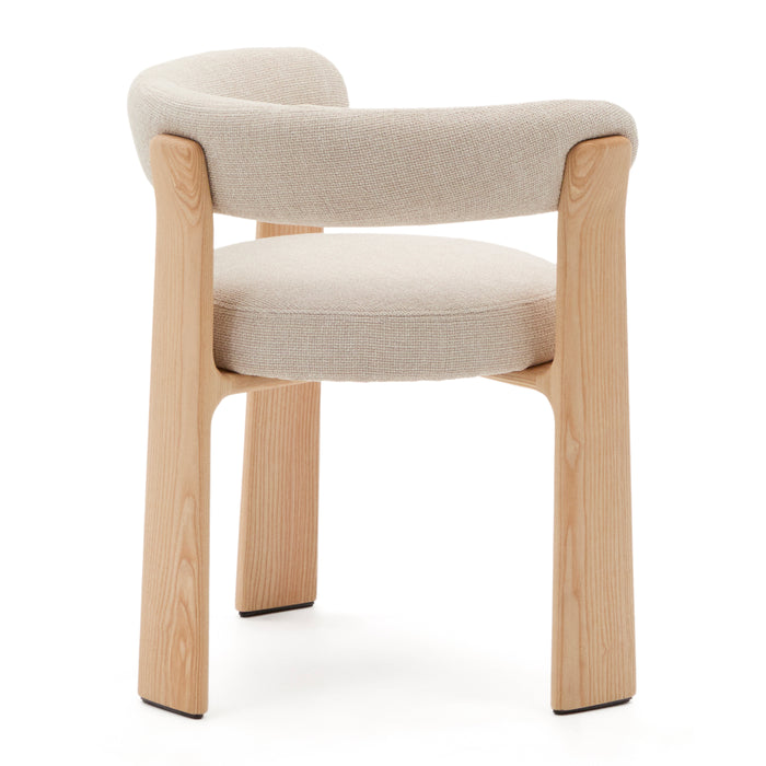 Kave Home Granite Eetkamerstoel - Beige / Licht Essenhout