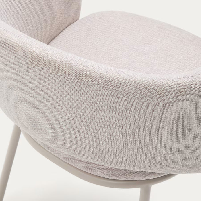 Kave Home Maina Eetkamerstoel - Chenille / Beige