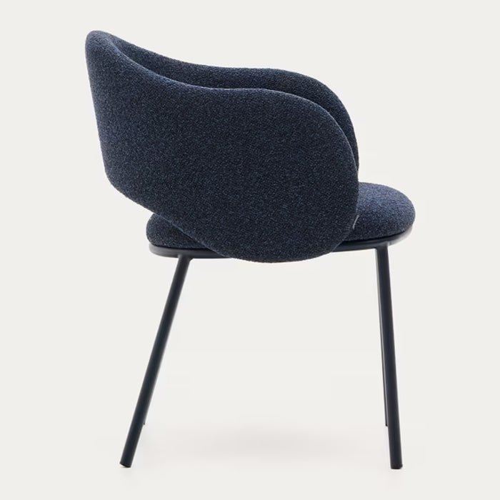 Kave Home Maina Eetkamerstoel - Chenille / Blauw