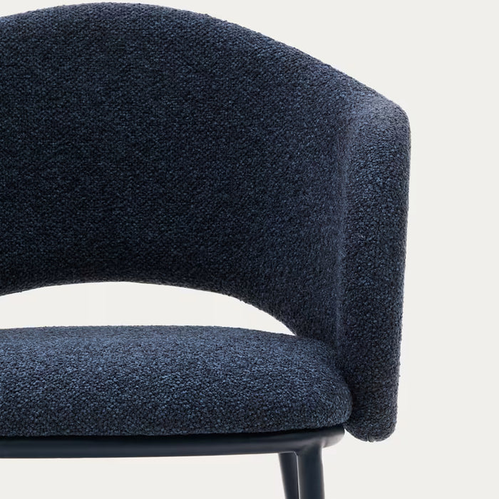 Kave Home Maina Eetkamerstoel - Chenille / Blauw