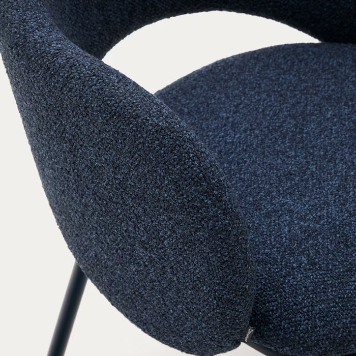 Kave Home Maina Eetkamerstoel - Chenille / Blauw