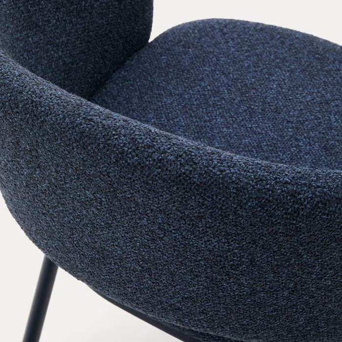 Kave Home Maina Eetkamerstoel - Chenille / Blauw