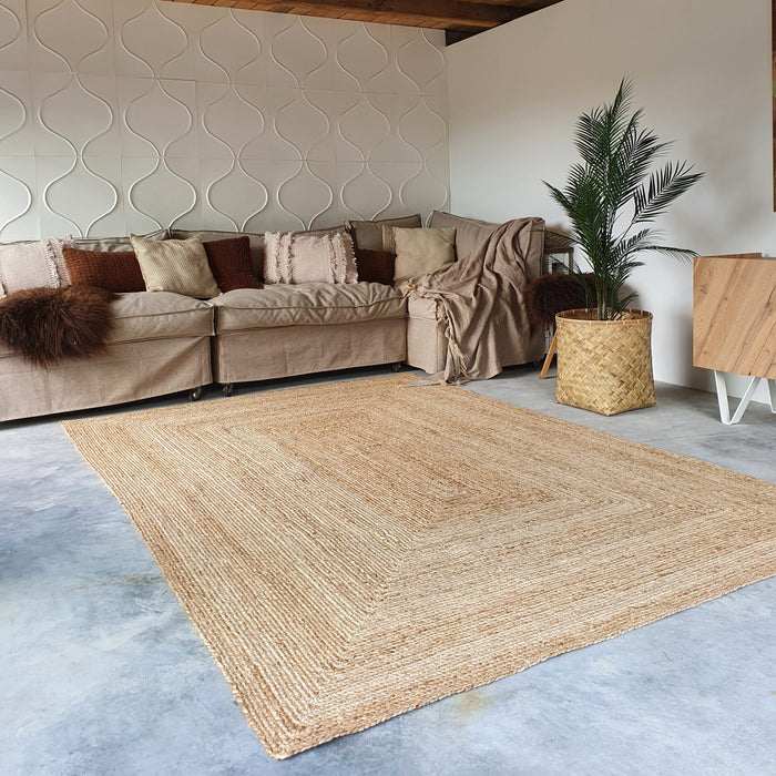 Mrcarpet Jute Vloerkleed Rechthoek naturel 140 x 200cm