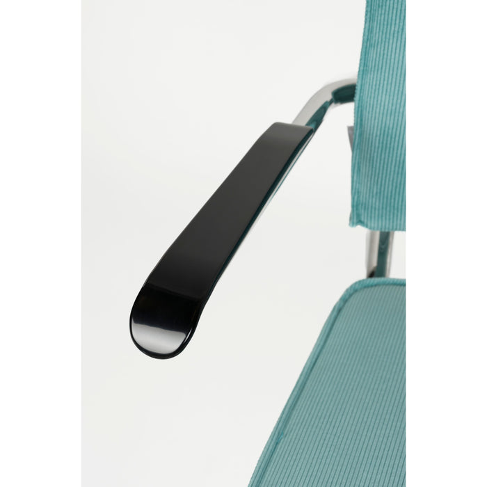 Zuiver Ridge Rib Eetkamerstoelen armleuning Blauw - Set van 2