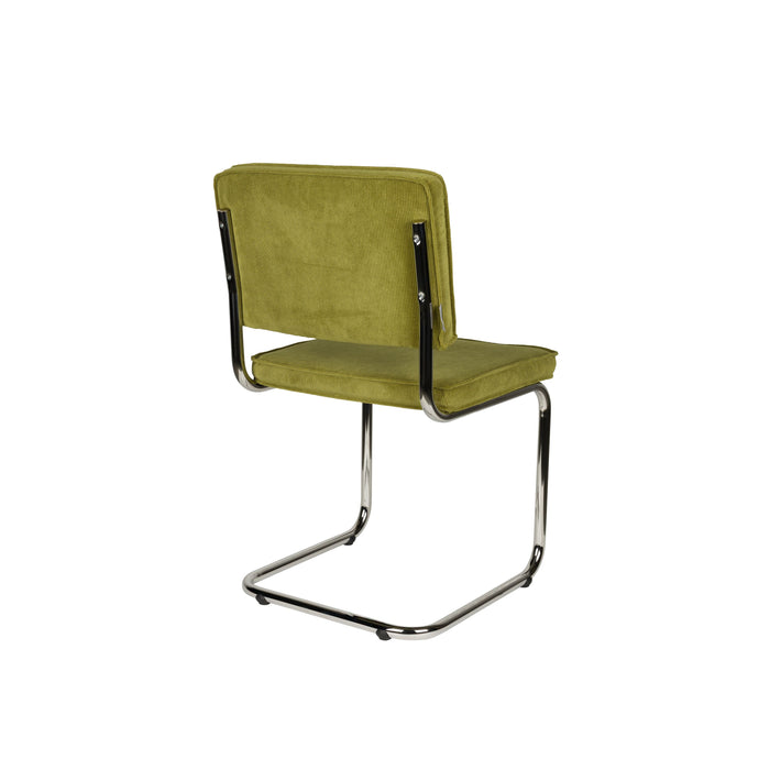 Zuiver Ridge Rib Eetkamerstoelen Groen - Set van 2