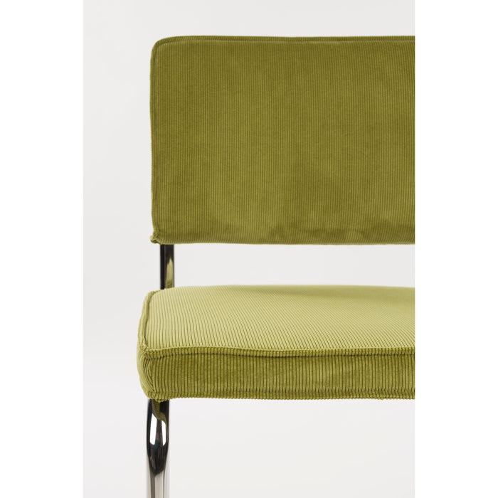 Zuiver Ridge Rib Eetkamerstoelen Groen - Set van 2
