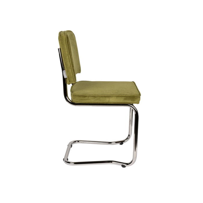 Zuiver Ridge Rib Kink Eetkamerstoelen Groen - Set van 2