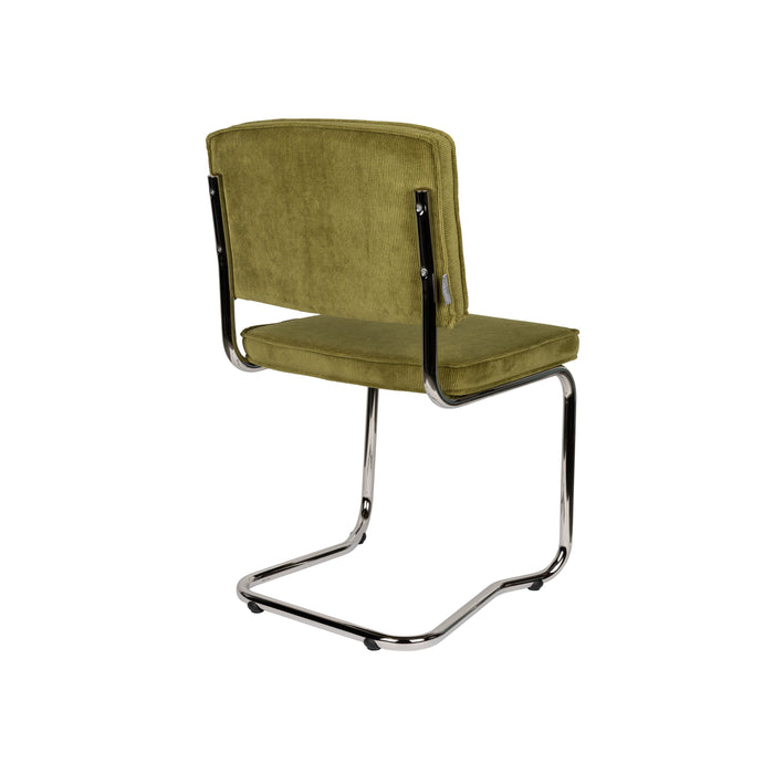 Zuiver Ridge Rib Kink Eetkamerstoelen Groen - Set van 2