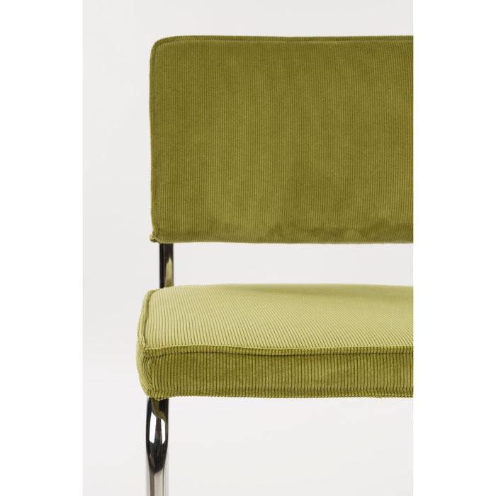 Zuiver Ridge Rib Kink Eetkamerstoelen Groen - Set van 2