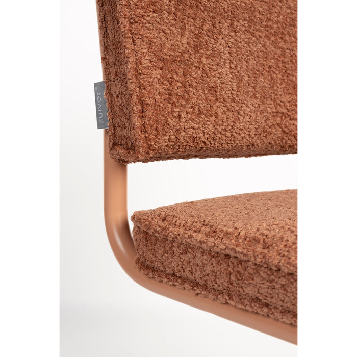 Zuiver Ridge Soft Eetkamerstoelen Terracotta - Set van 2