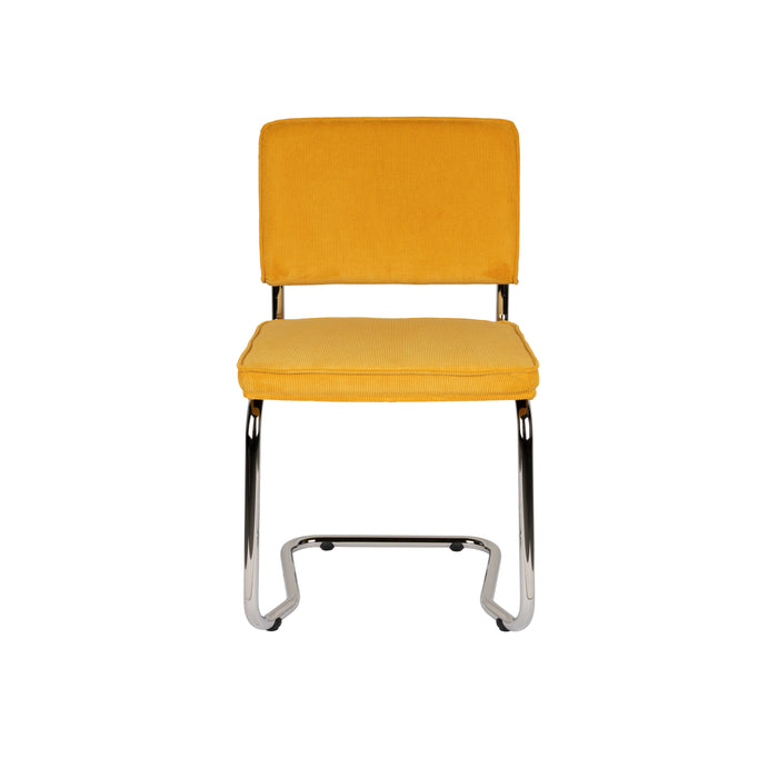 Zuiver Ridge Rib Kink Eetkamerstoelen Geel - Set van 2