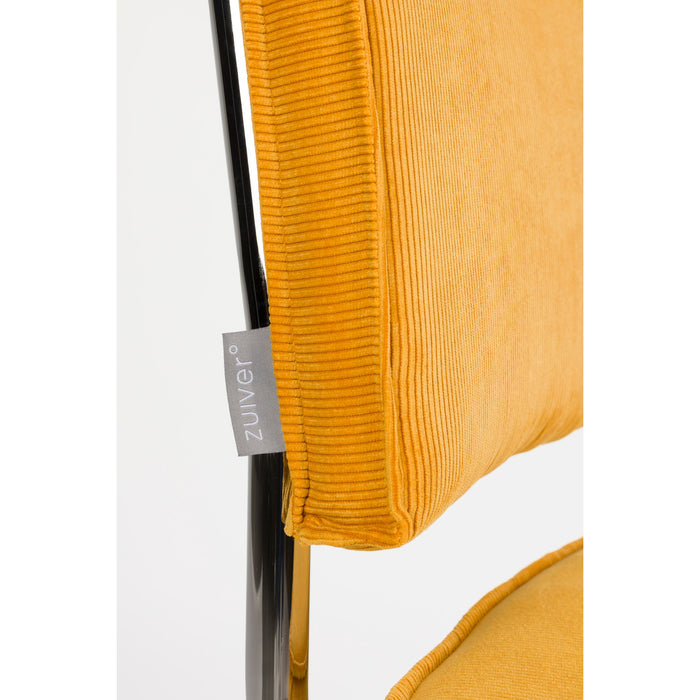 Zuiver Ridge Rib Kink Eetkamerstoelen Geel - Set van 2