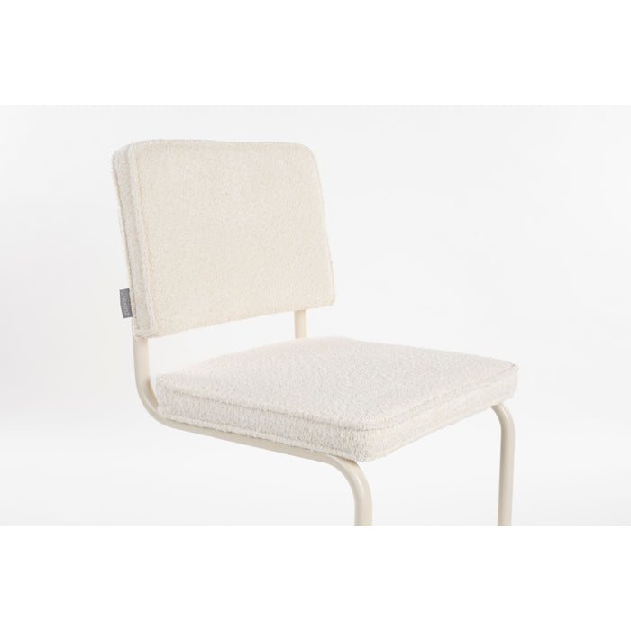 Zuiver Ridge Kink Eetkamerstoelen Soft Off White - Set van 2