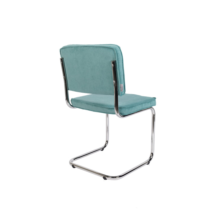 Zuiver Ridge Rib Eetkamerstoelen Blauw - Set van 2