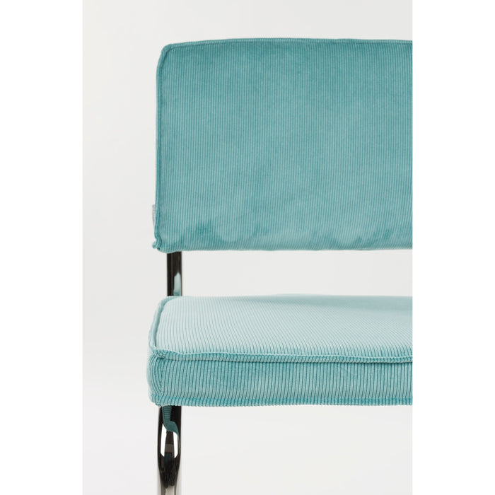 Zuiver Ridge Rib Eetkamerstoelen Blauw - Set van 2