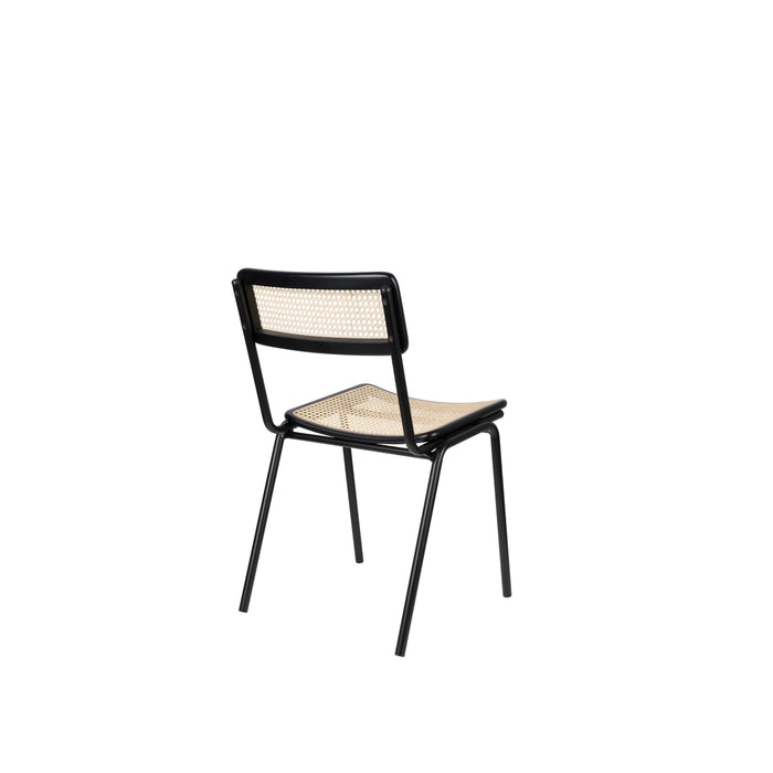 Zuiver Jort Eetkamerstoelen Naturel|Zwart - Set van 2