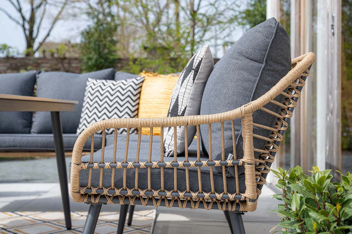 Margriet lounge-diningset - 6-delig - natural - mystic grey