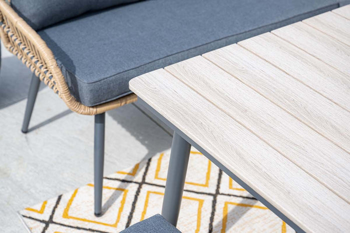 Margriet lounge-diningset - 6-delig - natural - mystic grey