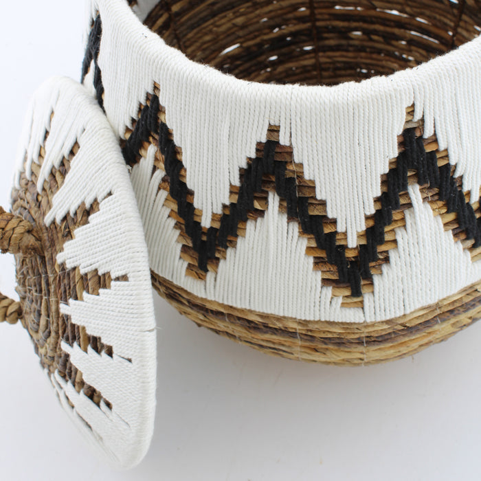 Van der Leeden Abaca Opbergmand met Deksel - H 38 x Ø 41 cm