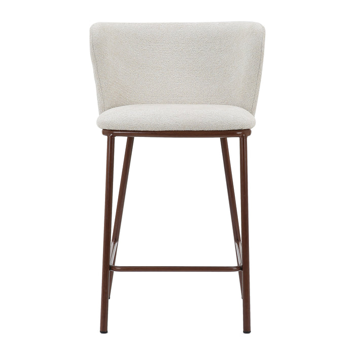 by fonQ Pebl Barkruk - Beige / Walnoot