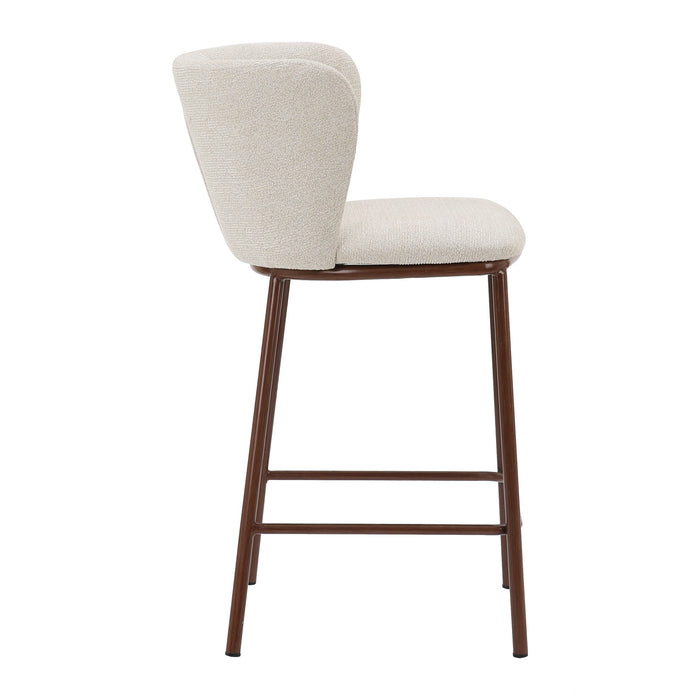 by fonQ Pebl Barkruk - Beige / Walnoot