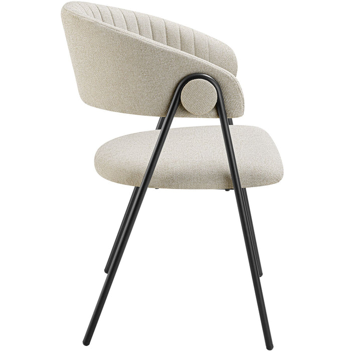 tectake® Eetkamerstoel Bedano, gestoffeerd, geweven stof, 150 kg